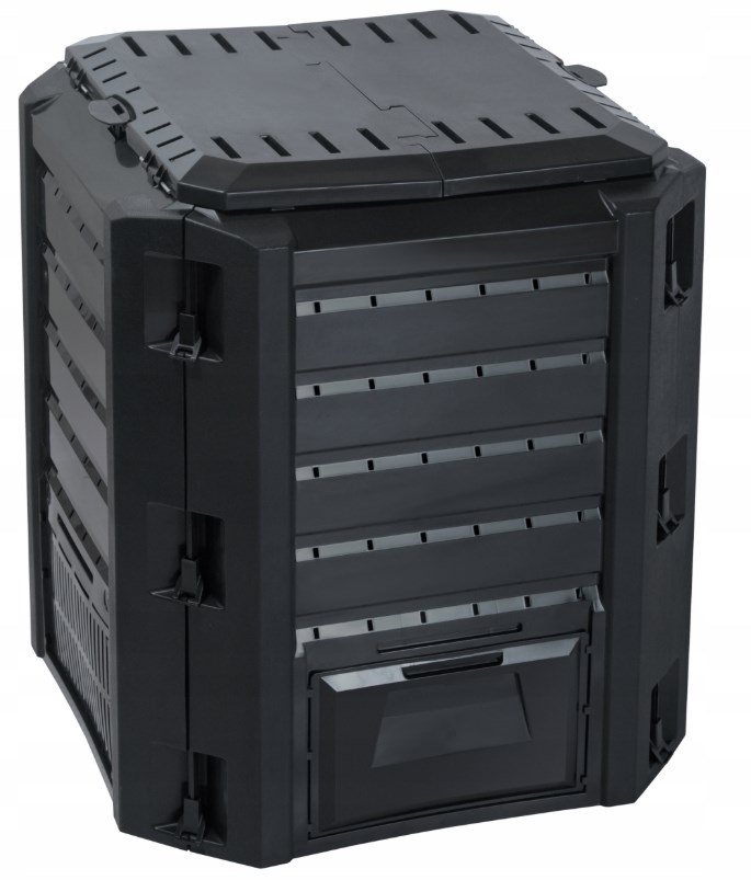 Kompostownik Compogreen IKL380l/P czarny 380 l ogrodowy zamknięty z klapą rewizyjną